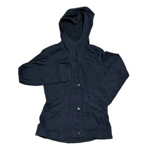 HOLLISTER Buttons & Zip Up Lined Blue Hooded Jacket Women's Size XS